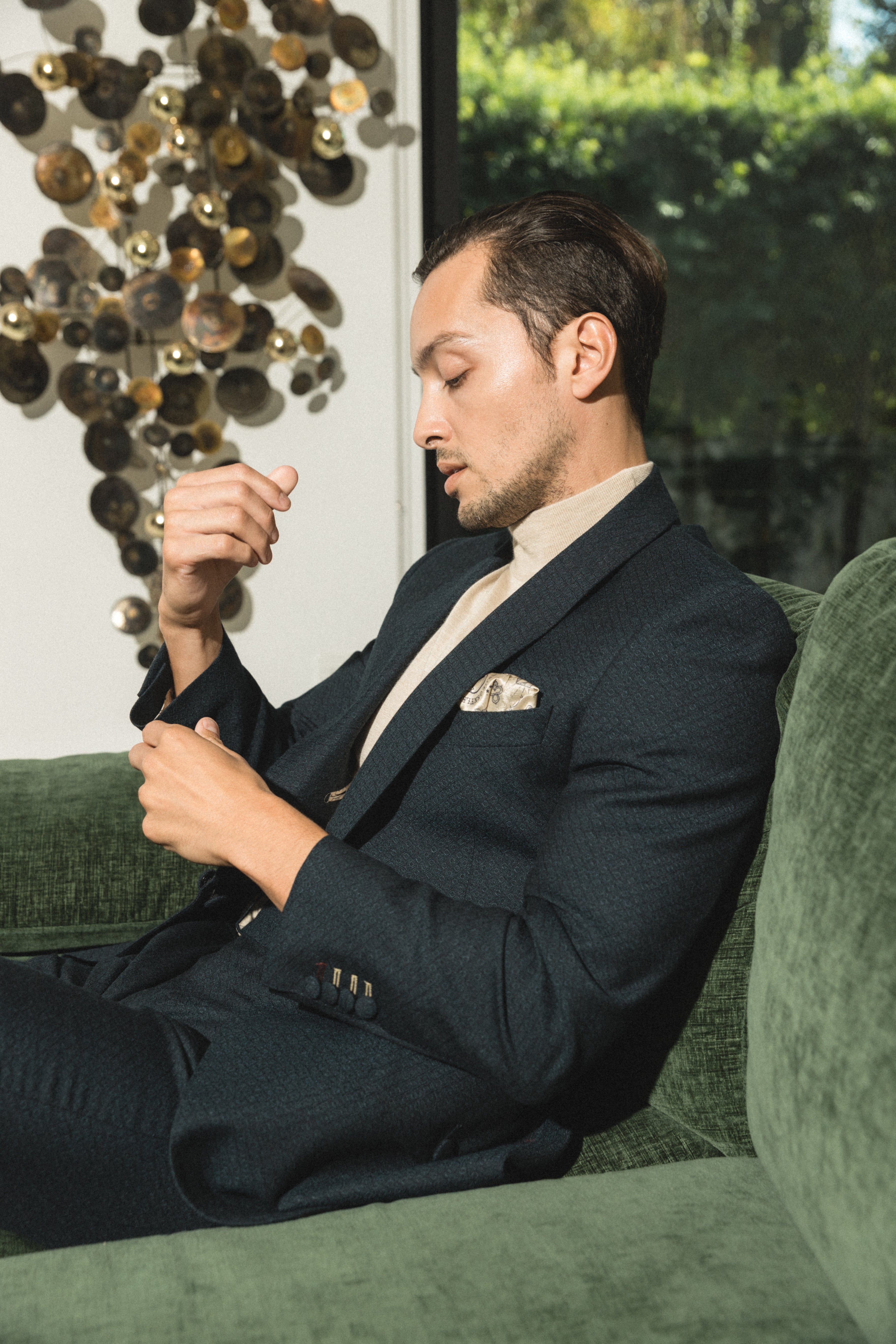 Sophisticated menswear for modern professionals - Custom burgundy velvet jacket and coordinating pants for a formal night out - Custom Suits - Klein Epstein Parker