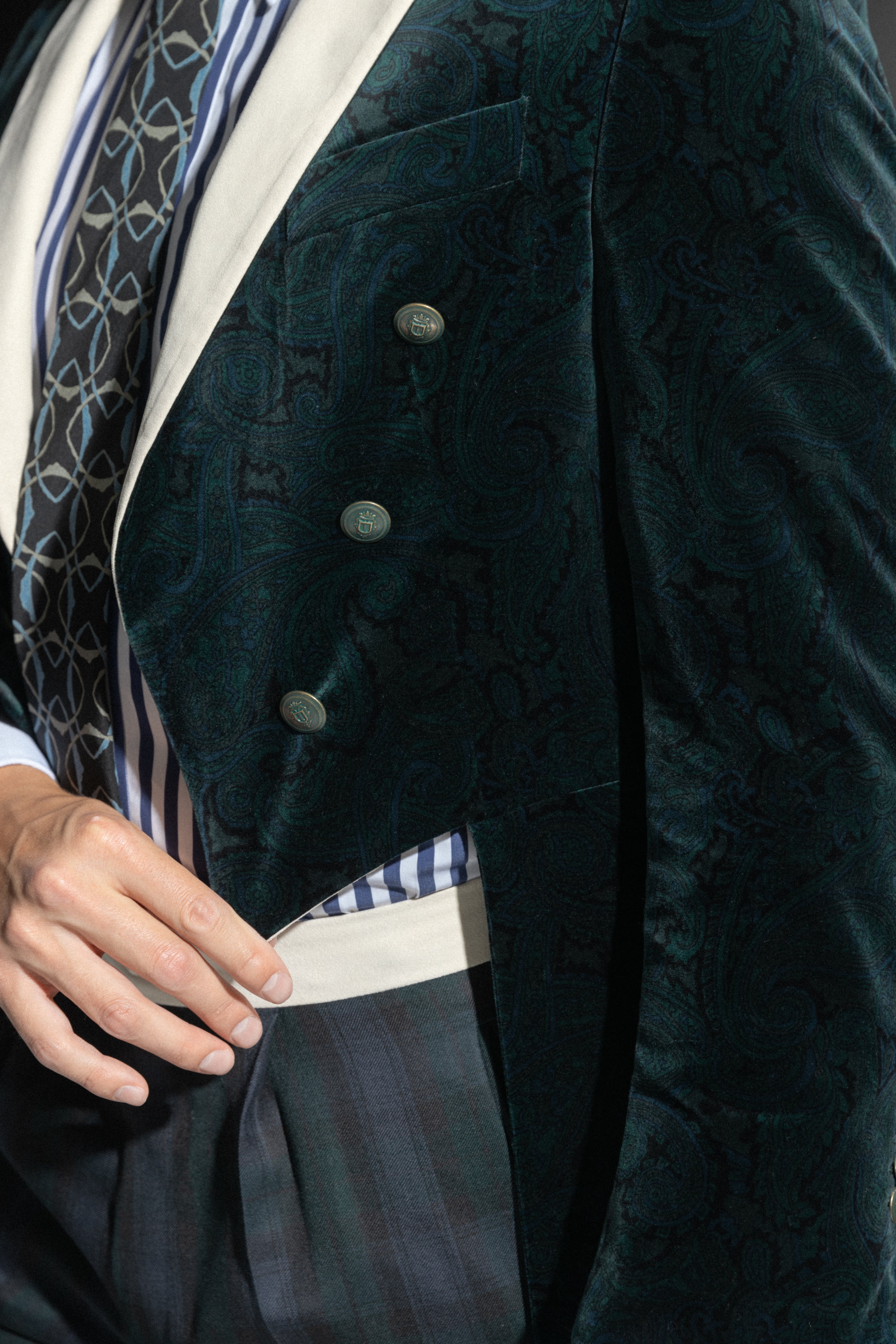 Statement evening wear with rich textures - Klein Epstein Parker Custom Shoes and Custom Suits