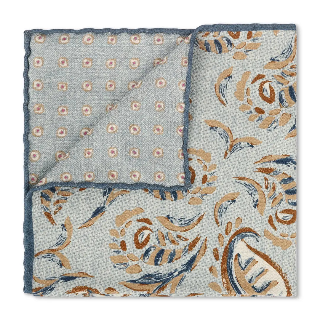 Double Sided Pastel Blue Artisan Paisley & Dots